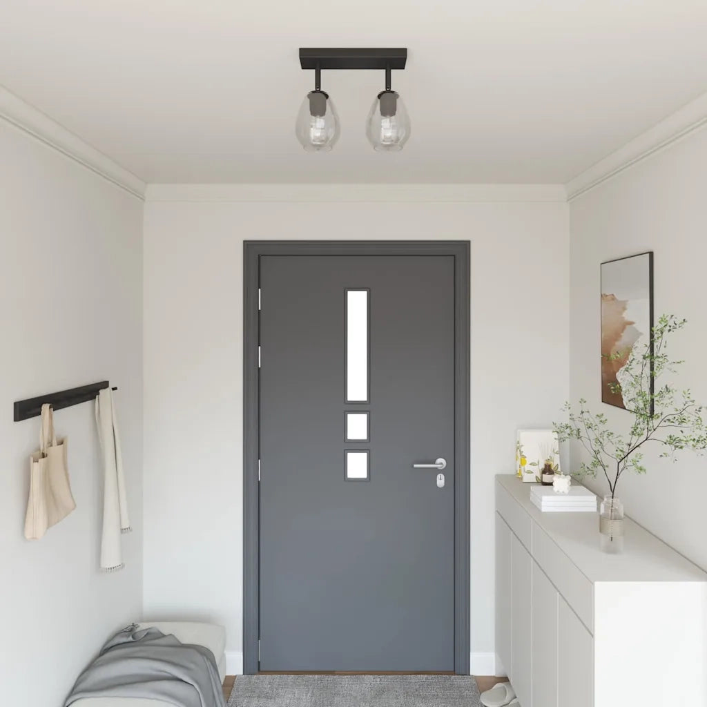 Faretto da soffitto Nero 33 x 13 x 26 cm Vetro e Metallo CFW2471115