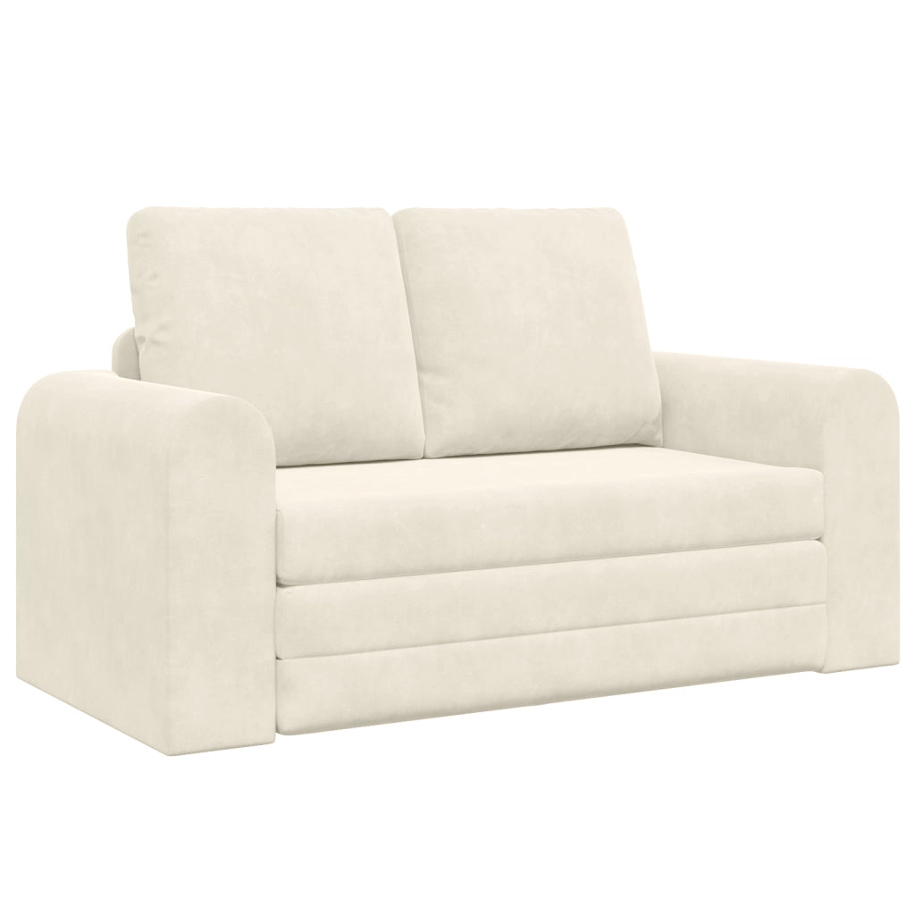 Divano a Letto 2-in-1 Panna 148x71x83 cm in Velour