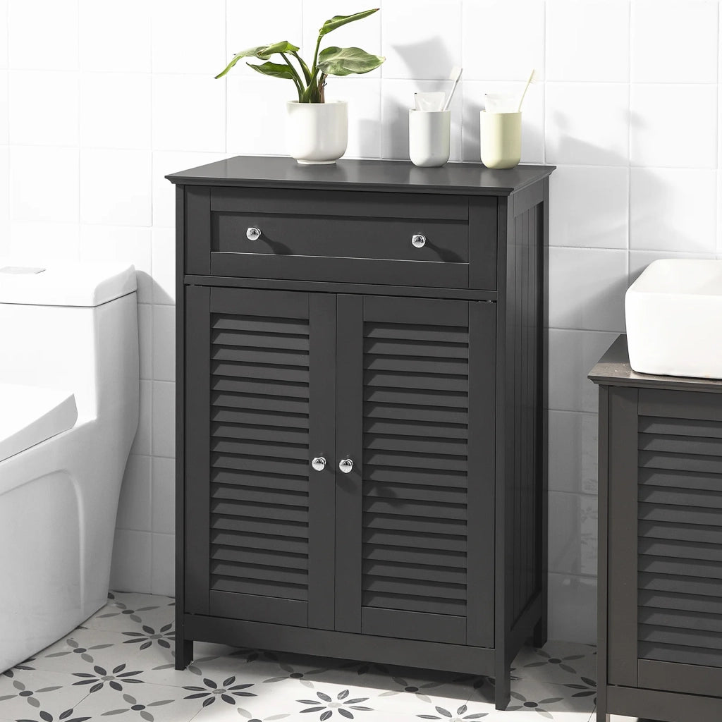 Mobiletto Bagno Colonna Bagno Cassettiera Bagno Con Cassetti Grigio FRG238-DG