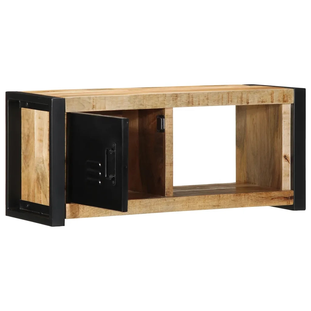 Mobile Porta TV 80x30x35 cm in Legno Massello di Mango Grezzo 4013595