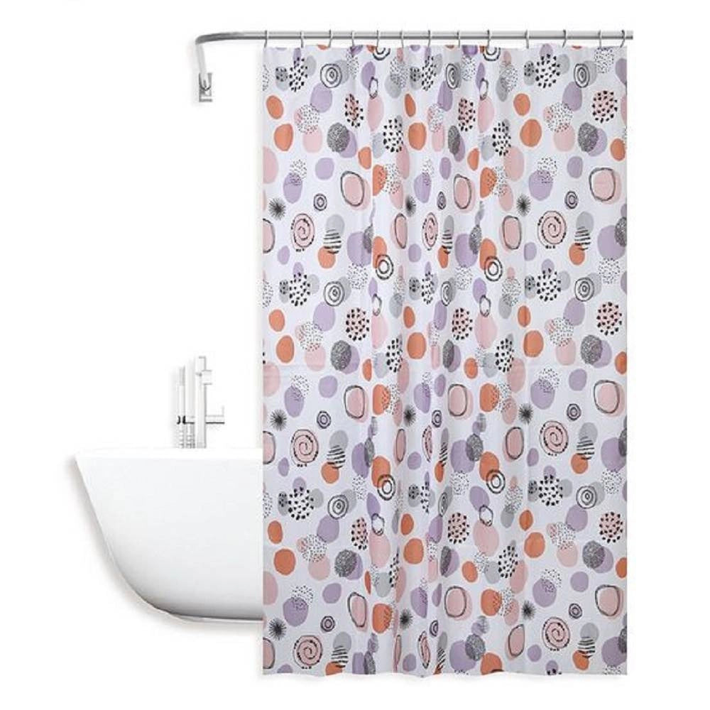 Trade Shop - Tenda Doccia Vasca Bagno Impermeabile 12 Ganci Con Sfere Astratte 180x200cm 87090 -