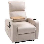 Poltrona Massaggiante e Reclinabile con Poggiapiedi e Telecomando, in Microfibra, 77x93x105 cm, Beige