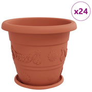 Fioriere | Cassetta per fiori | Vasi per Piante 24 pz Rosso Mattone ? 39 x 32 cm Plastica
