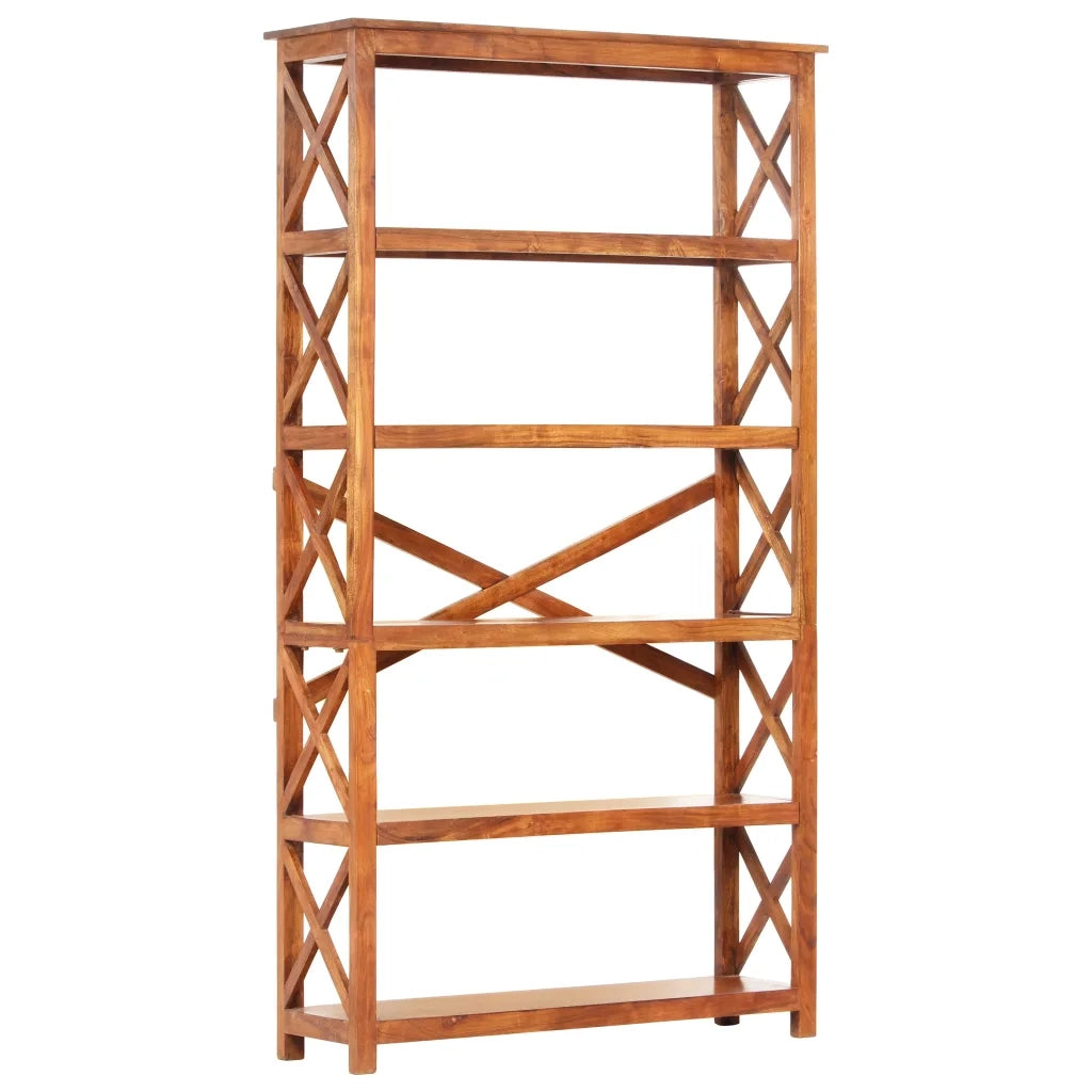 Libreria 100x30x180 cm Legno Massello Acacia Finitura Ambra 289626