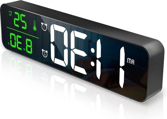 Orologio LED digitale a parete - visualizzazione dell'ora - con funzione di temperatura e data - 1 pezzo