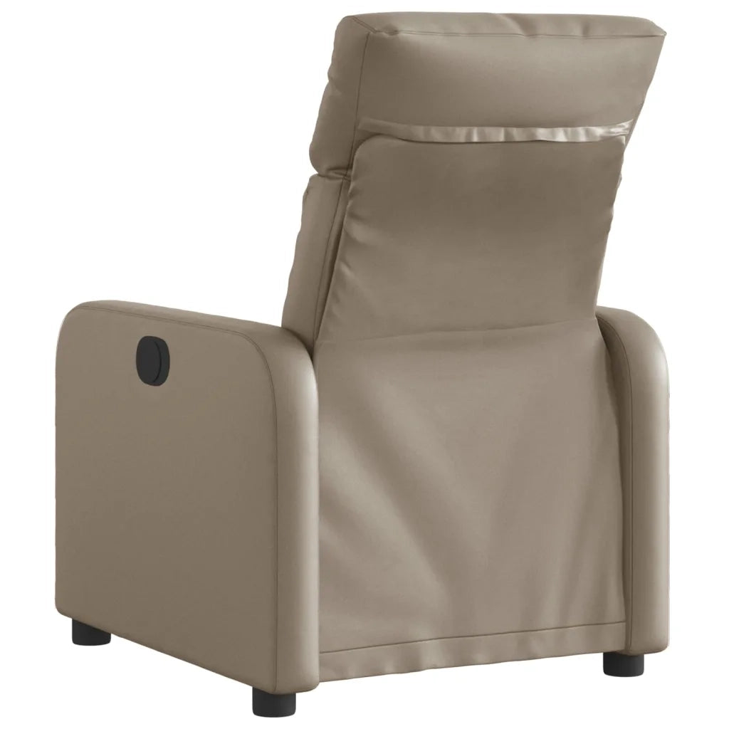 Poltrona | Sedia Relax Reclinabile Elettrica Cappuccino in Similpelle