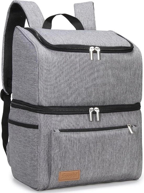 Zaino di Cooing Isolato 21L - Doppio - Zaino Thermico Soft - 30 Bocchette - Impermeabile - Adatto per Uomo Donna Bambino - Zaino per Picnic - Zaino per Viaggi - Zaino per Ristorazione Alimentare