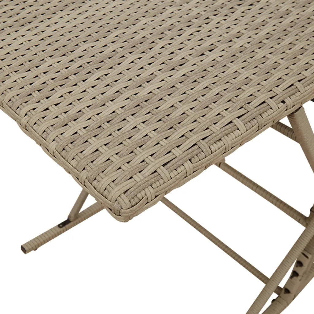Set da Pranzo da Giardino 7 pz Cuscini Polyrattan Grigio Chiaro