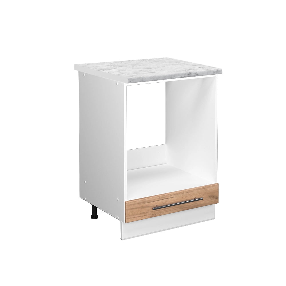 Mobile per forno da incasso Fame-Line Rovere dorato/Bianco 60 cm, PL Marmo Vicco