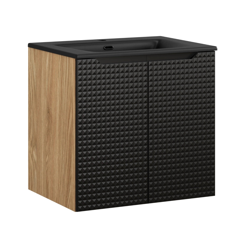 Set mobili bagno 60 cm con lavabo per mobile SKY Luxor Black 60 x 1401 x 46 cm