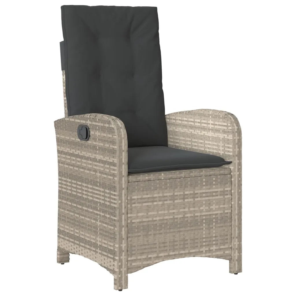 Set Pranzo da Giardino 3pz con Cuscini Grigio Chiaro Polyrattancod mxl 115818