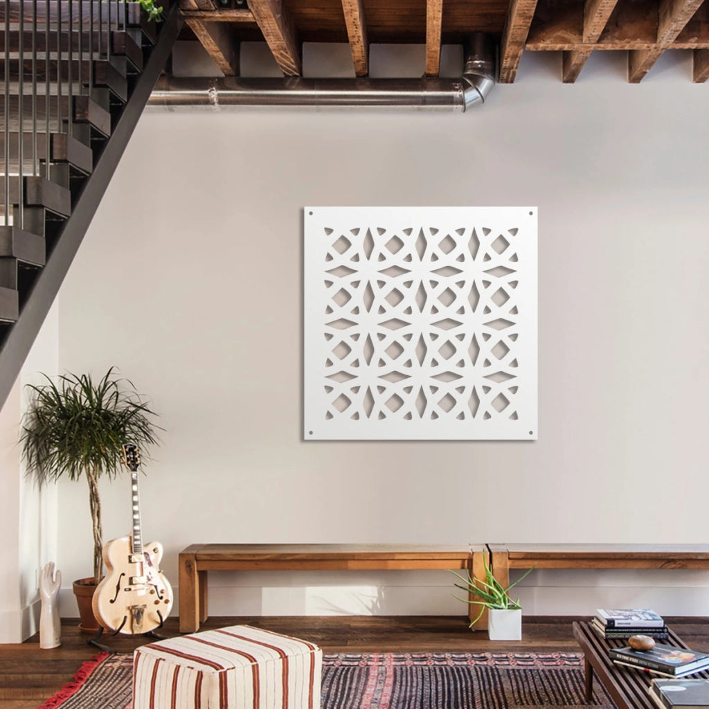 PLENITUDE - Pannello in PVC traforato - Parasole Misura: 73x73 cm, Colore: bianco