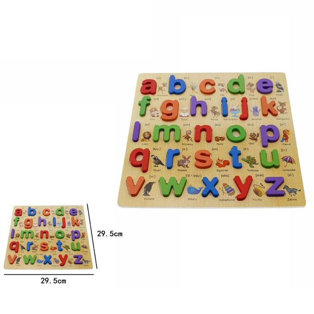 Trade Shop - Puzzle Alfabeto 3d Giocattolo Educativo Bambini Puzzle Lettere Legno Minuscole -