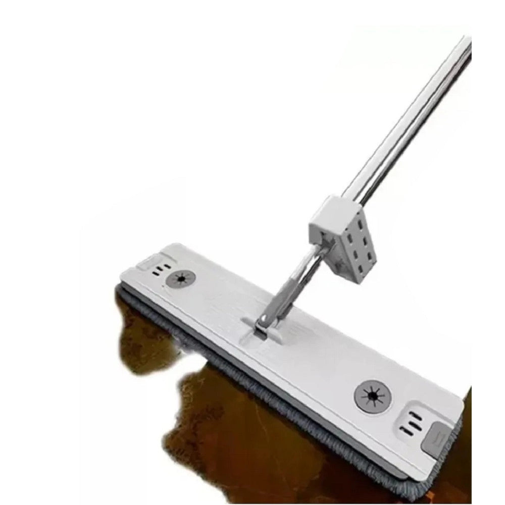 Trade Shop - Scopa Mocio Piatto Con Panni In Microfibra Strizzatore Per Pulizia Lava Pavimenti Casa -