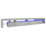 Mobile Porta TV con Luci LED-Credenza TV Grigio Cemento 290x36,5x40 cm