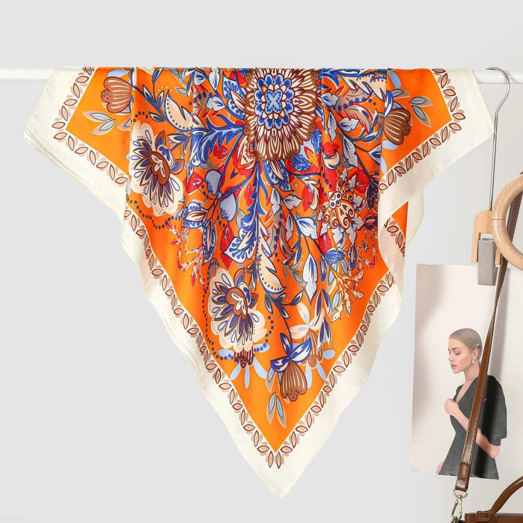 Nuova sciarpa da donna in seta stampata, stile coreano, sciarpa decorativa alla moda e versatile.