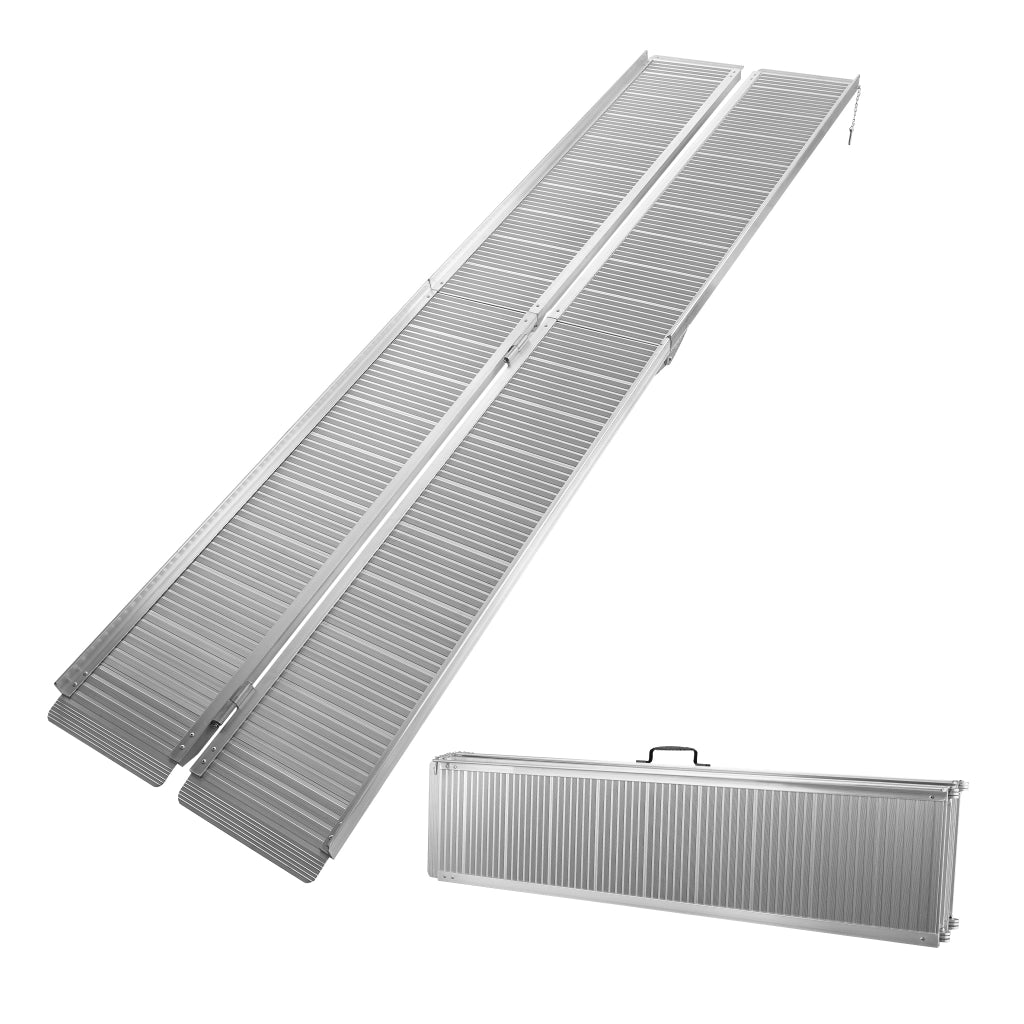 Rampa a valigia per sedia a rotelle, pieghevole mobile antiscivolo, in alluminio 244cm 270kg