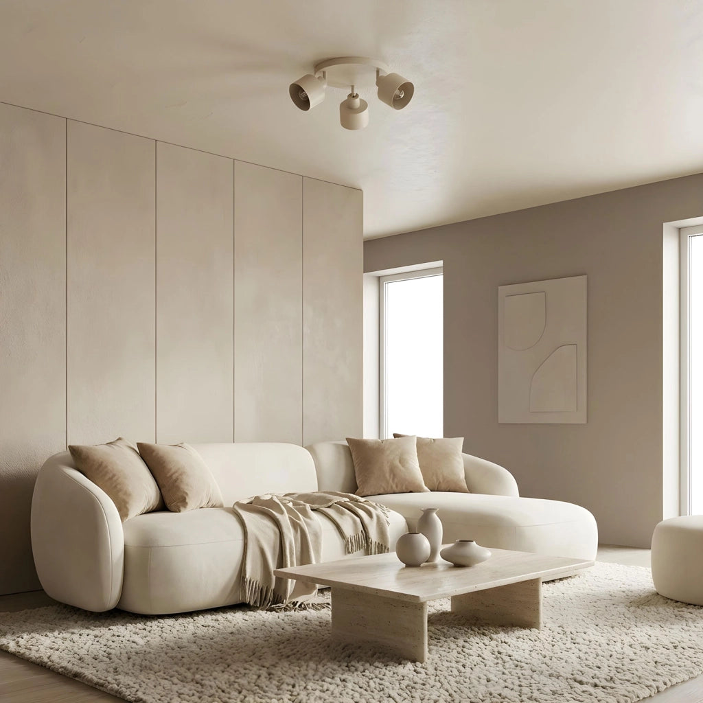Lampada da soffitto Parkla 3xE27 beige cilindrica
