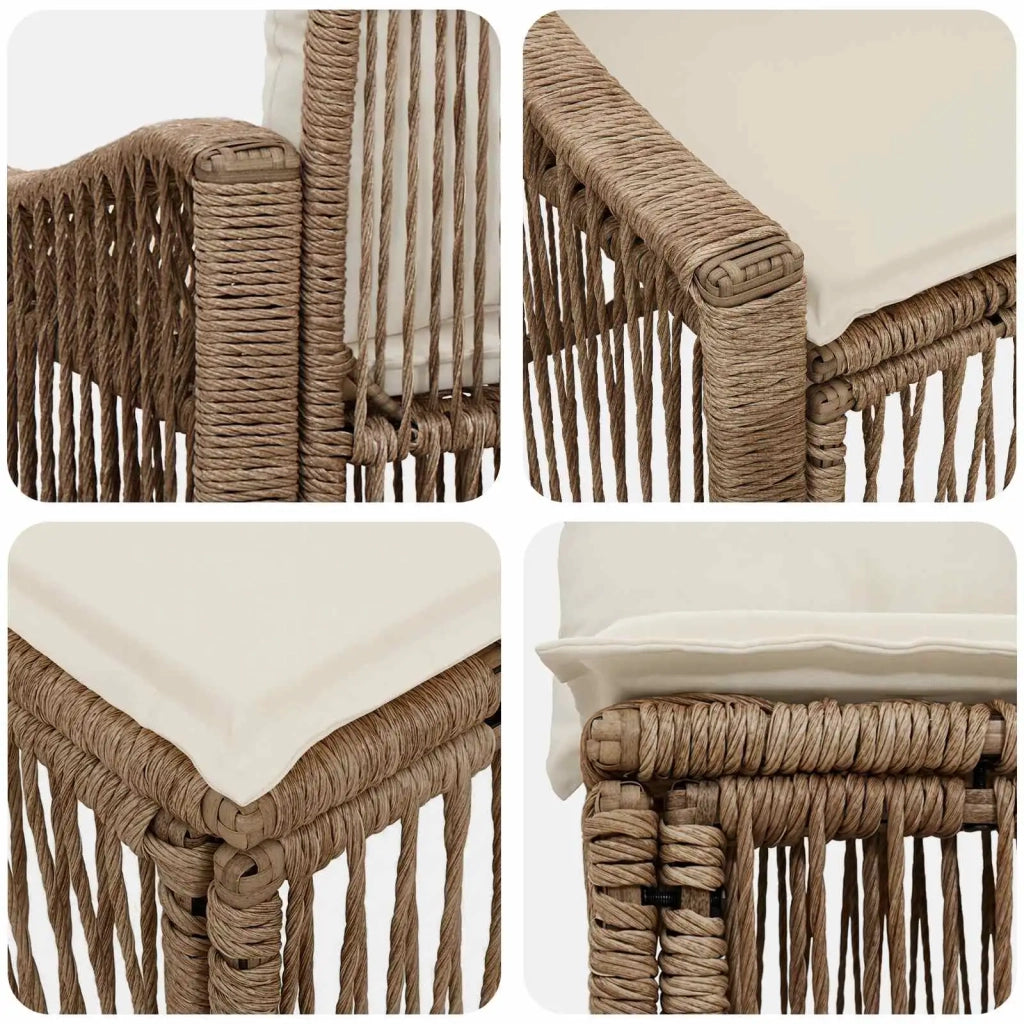 Set Divano da Giardino 7 pz 7-Numero di posti Beige polyrattan 3436065