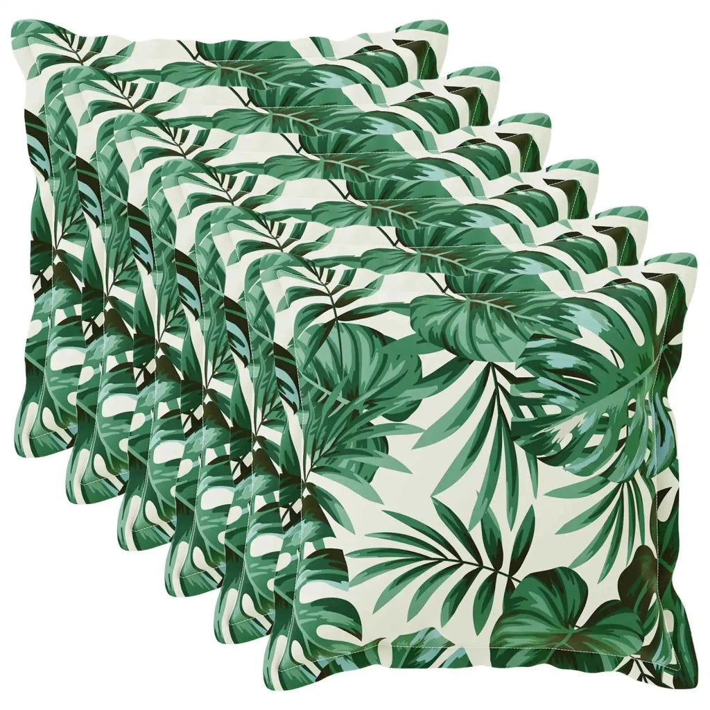 Federa 6 pcs HOUTEN Motivo a Foglie 60 x 60 cm Poliestere 920814