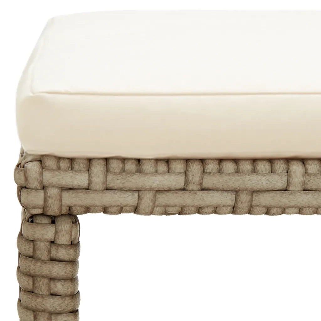 Sgabelli da Giardino 2 pz con Cuscini in Polyrattan Beige CFW7314481