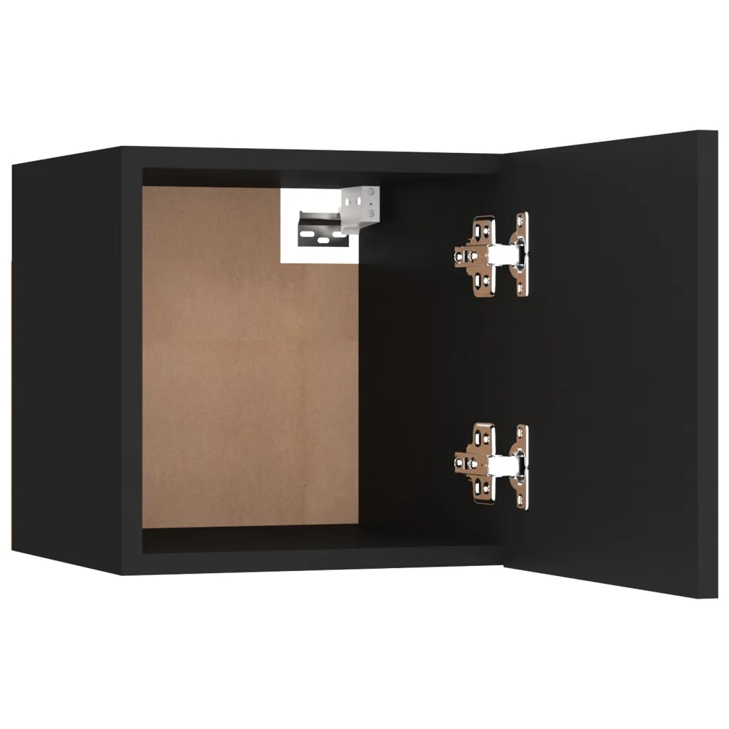 Set di 2 Comodini | Armadio da Notte | Mobiletto da notte Neri 30,5x30x30 cm in Truciolato