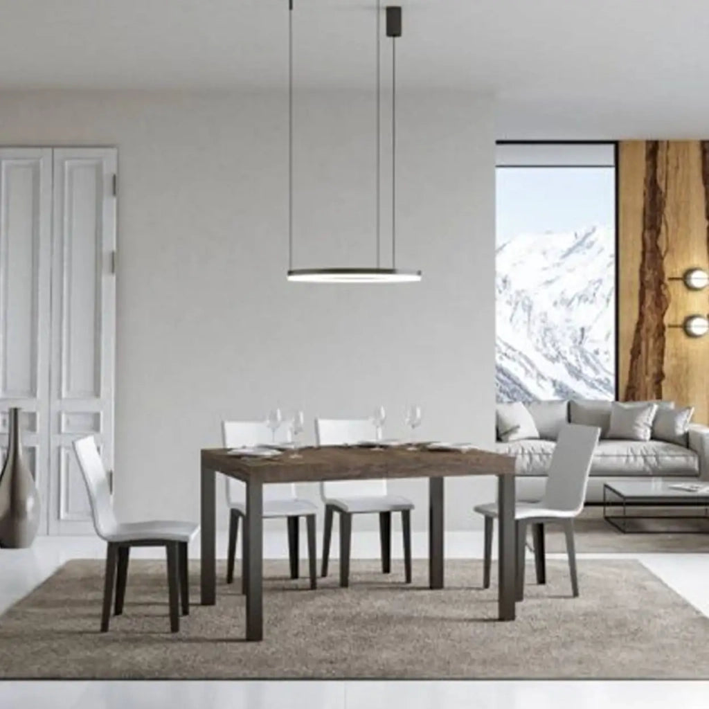 Tavolo allungabile 140/244x90 cm Everyday colore noce gambe antracite