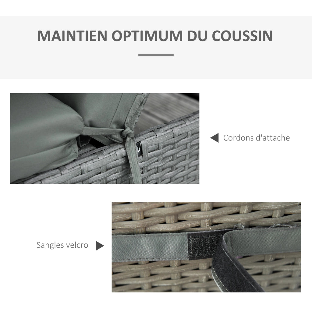 Cuscini per Chaise Longue ¨C zephmum ¨C Grigio scuro 196x55 cm