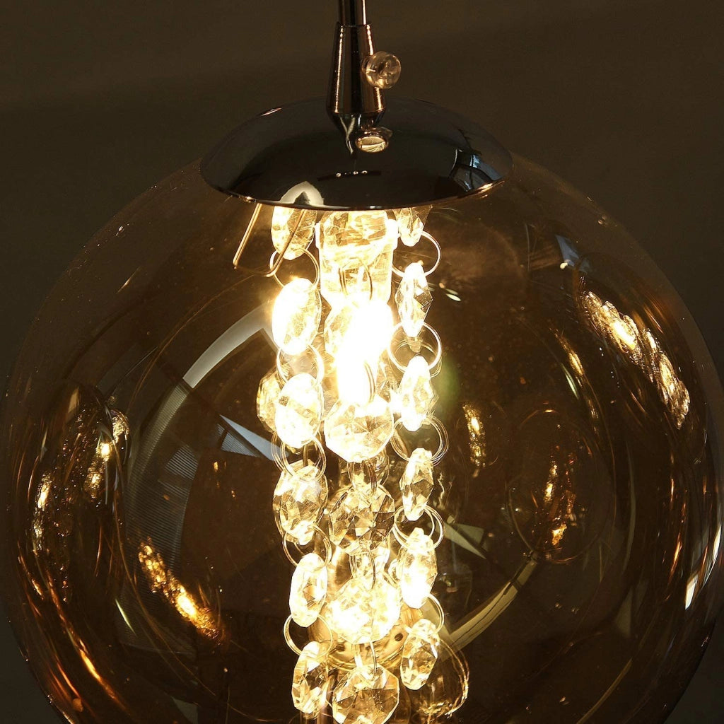 ZMH Lampada a sospensione a LED in vetro regolabile in altezza per illuminazione del soggiorno