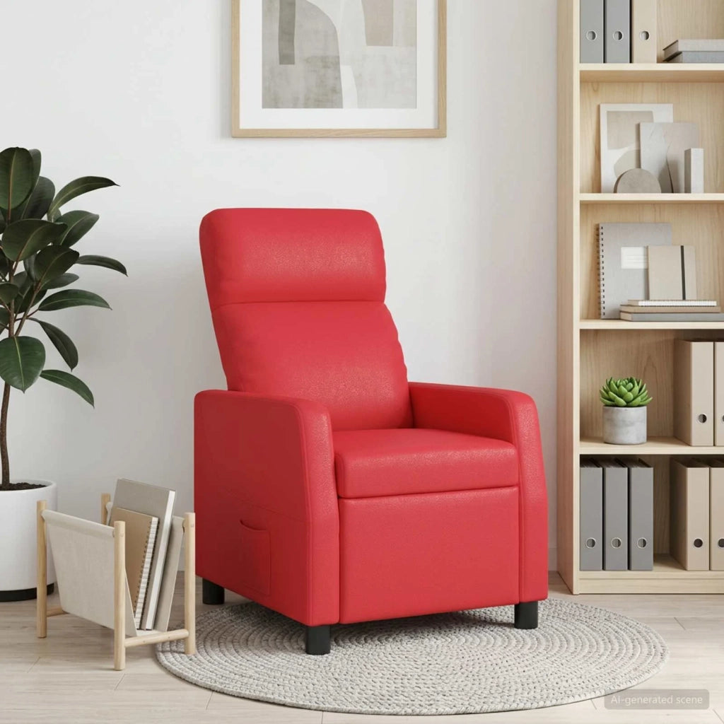 Divano Sedia-Poltrona reclinabile Rosso Similpelle 794604