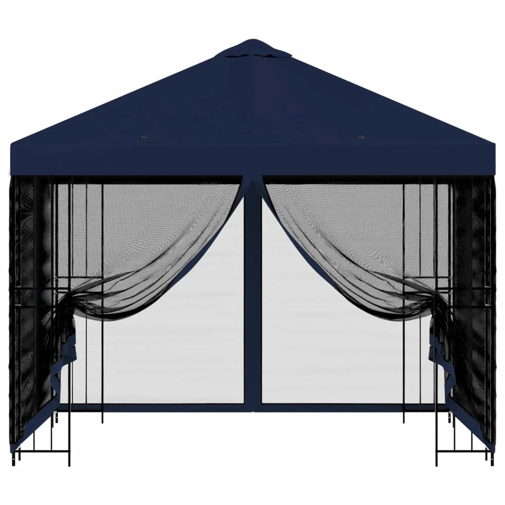 Gazebo da giardino con pareti laterali 3 x 3 m Blu