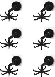 6 pezzi di ganci 360° rotativi pieghevoli, ganci per utensili da cucina con 7 ganci Gancio da cucina rotativo senza foro per cucina/bagno (bianco) (nero)