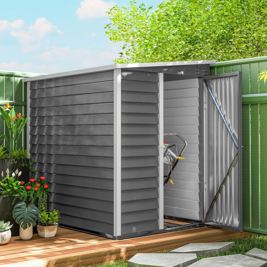 Capanno da Giardino in Metallo ¨C Zephmum ¨C Grigio 142x184x165/181 cm
