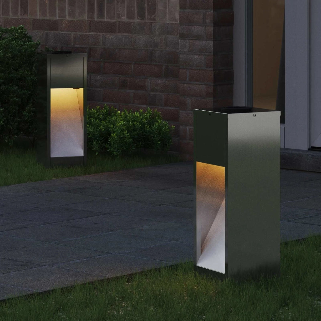 Lucina LED Solare da Percorso 2 pz Argento Zincato CFW7371135