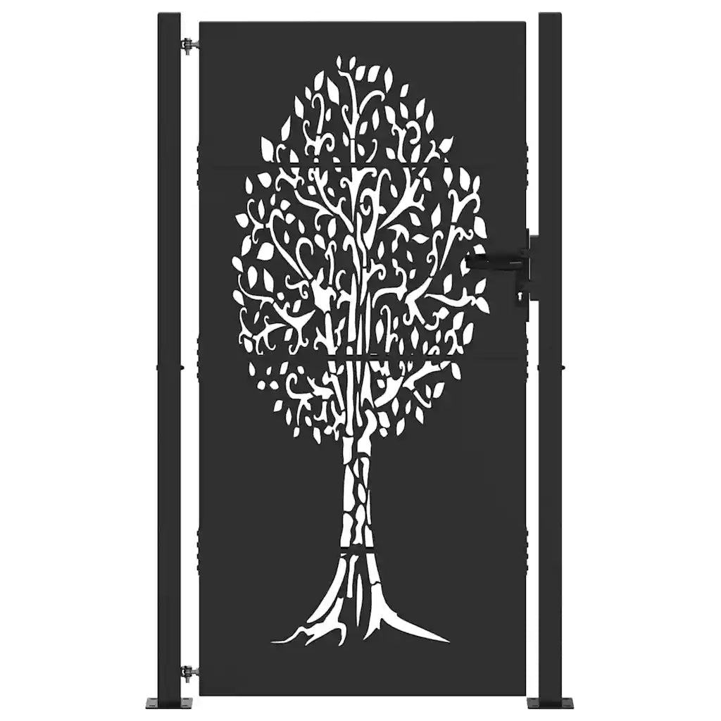 vidaXL Cancello da giardino con blocco Nero 105 x 175 cm