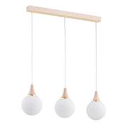 Lampada a sospensione Trento legno 3 sfere E14 Alfa