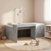 Letto alto per bambini con scrivania Grigio Cemento 80 x 200 cm 3422646