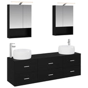 Set di mobili per il bagno 5 pcs Rovere Nero 3407000