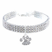 Collare per cani con strass, 19,8 cm collare per cani adattabile con cristalli e una catena supplementare di 5 cm, collare per cani elastico con accessori bling.
