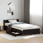 Giroletto con Cassetti Nero 90x200 cm in Legno Multistrato 3279967