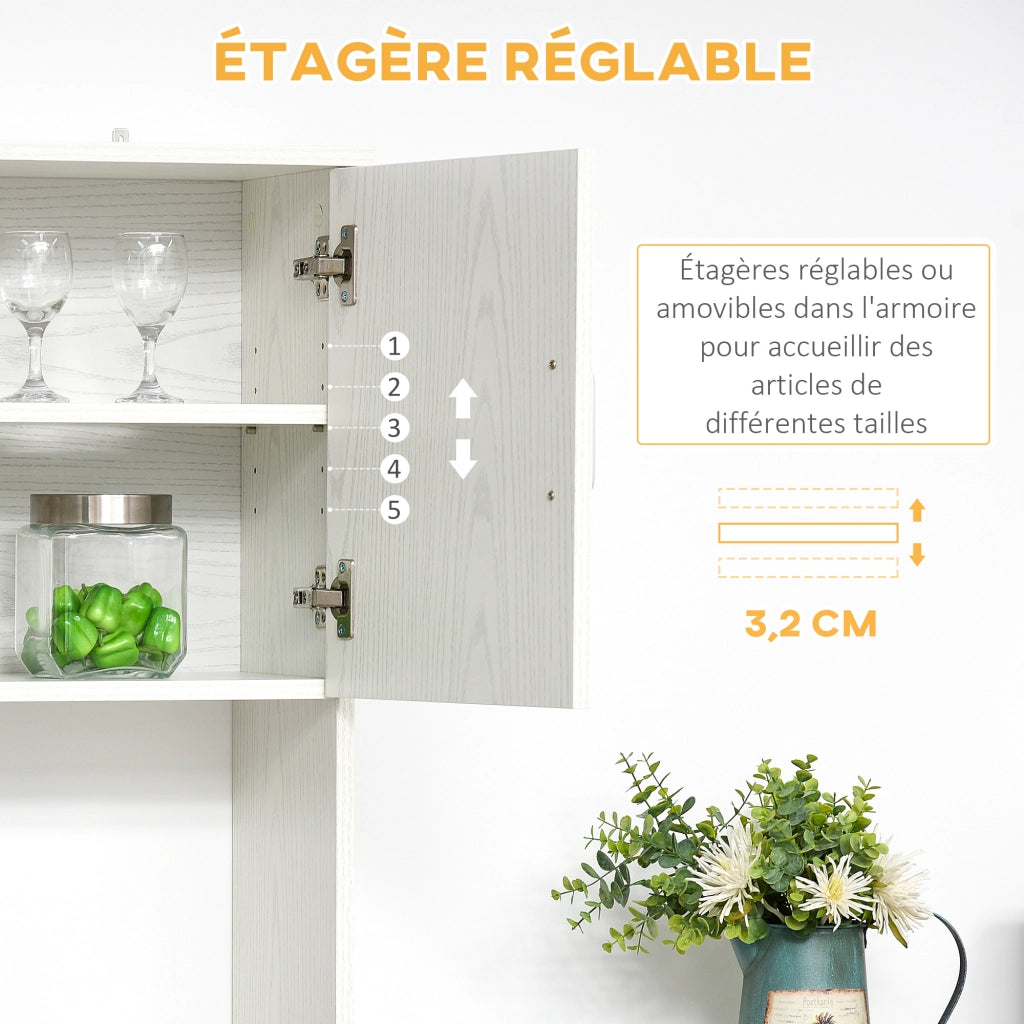 Armadio da cucina con ante e cassetto ¨C zephmum ¨C bianco 71x41x178 cm