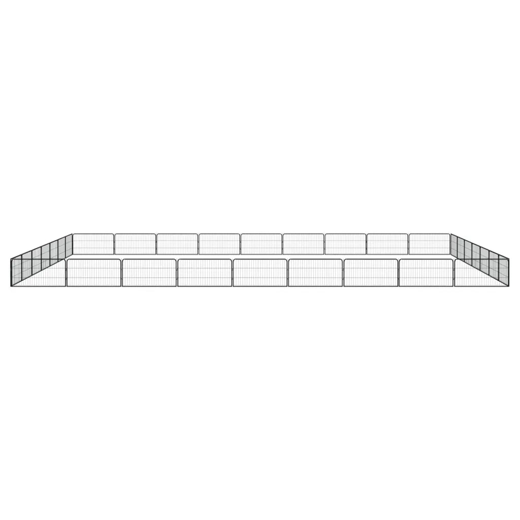 Box Cani 32 Pannelli Nero 100x50 cm Acciaio Verniciato Polvere 3115973