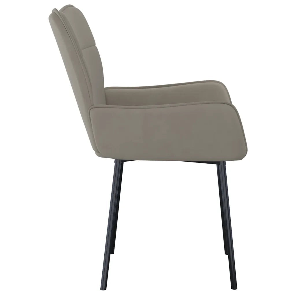 Sedie da Pranzo 2 pz Grigio Chiaro in Velluto cod mxl 12405