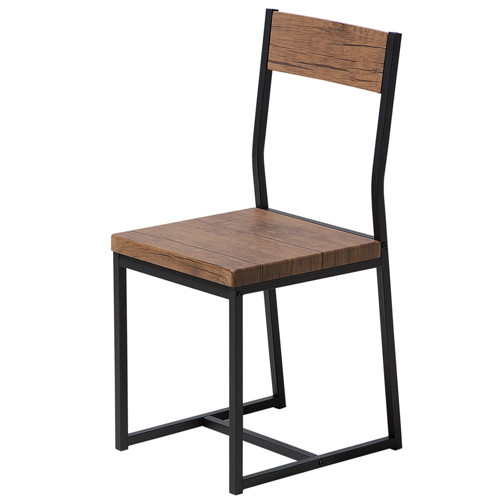 Set di 6 sedie da pranzo in legno scuro con gambe in metallo da cucina industriale