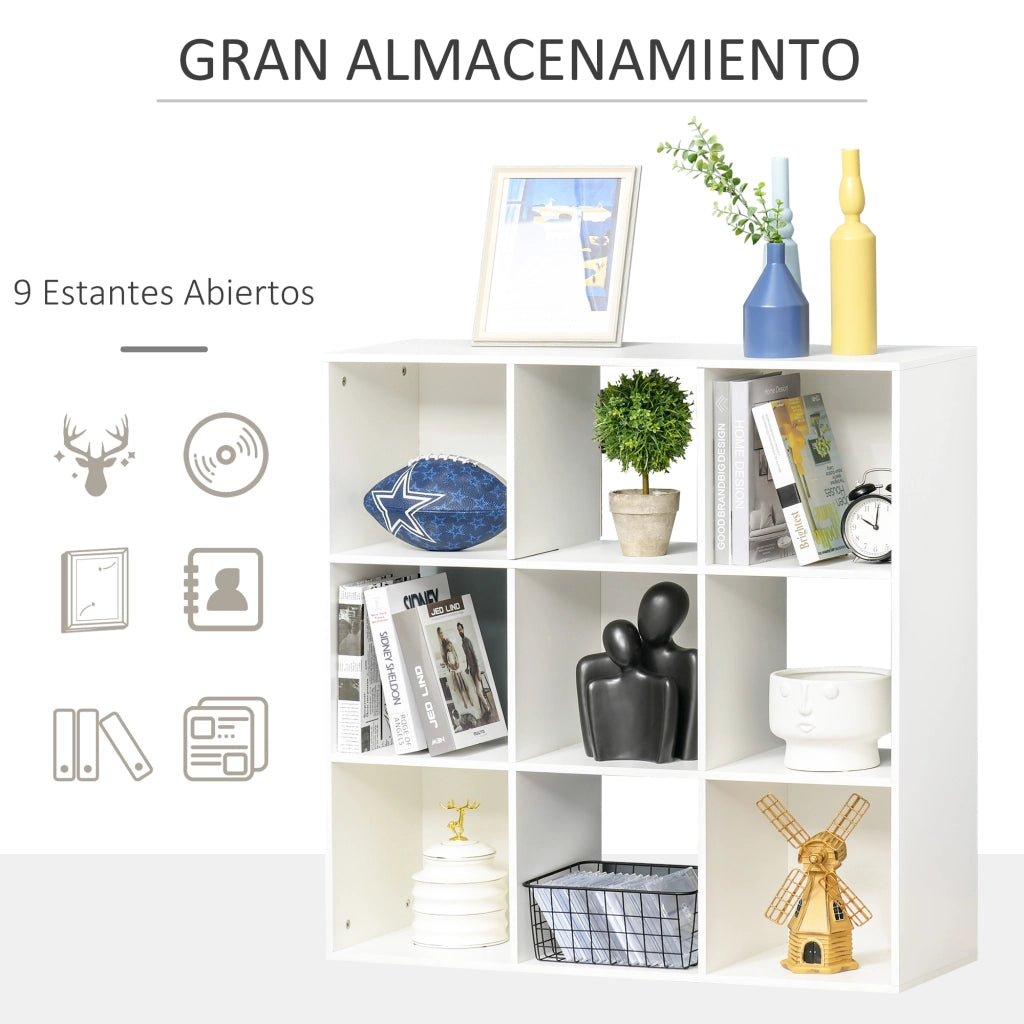 Libreria 3 Livelli 9 Scomparti Divisorio ¨C Xylo ¨C Legno Rovere 91,5x29,5x91,5cm