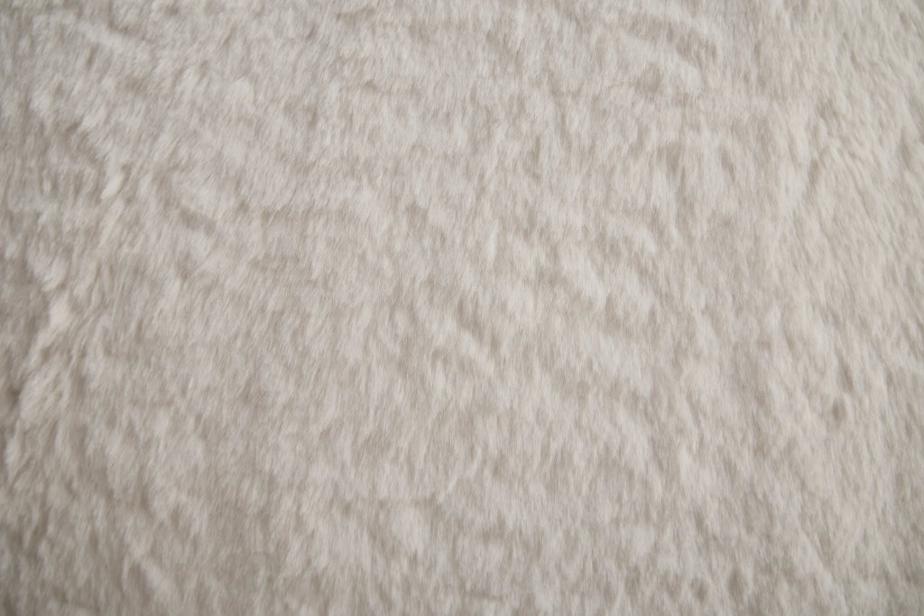Poltrona Sacco Gigante con Pouf e Cuscino ¨C Xylo ¨C Tessuto Pelliccia Sintetica Beige