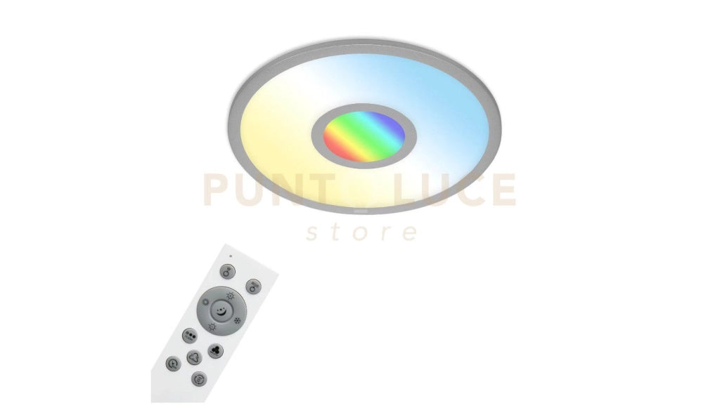 Pannello a LED CCT, Centerlight RGB, Ø 45 cm, 24 W, 2400 LM 2700K a 6500K , argento