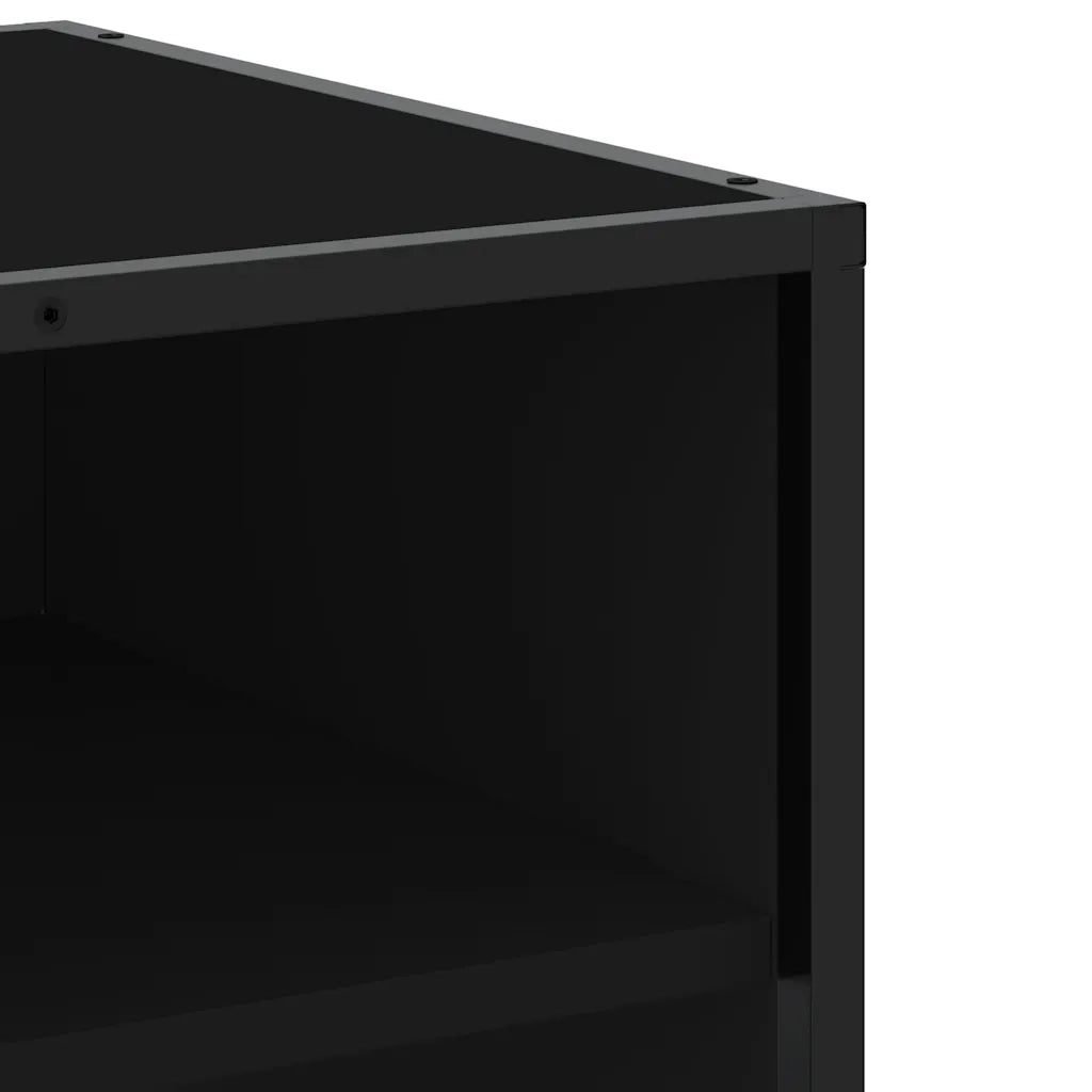 Mobile porta TV industriale con ampio vano contenitore per soggiorno 270 x 40 x 46 cm legno composito nero 02_0055622