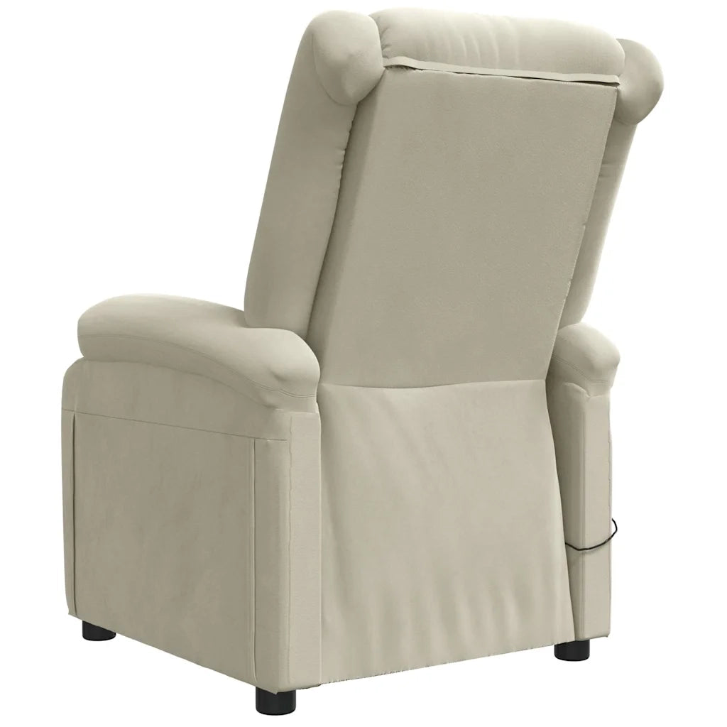 Poltrona Elettrica Reclinabile-Divano Sedia Crema in Velluto 193304