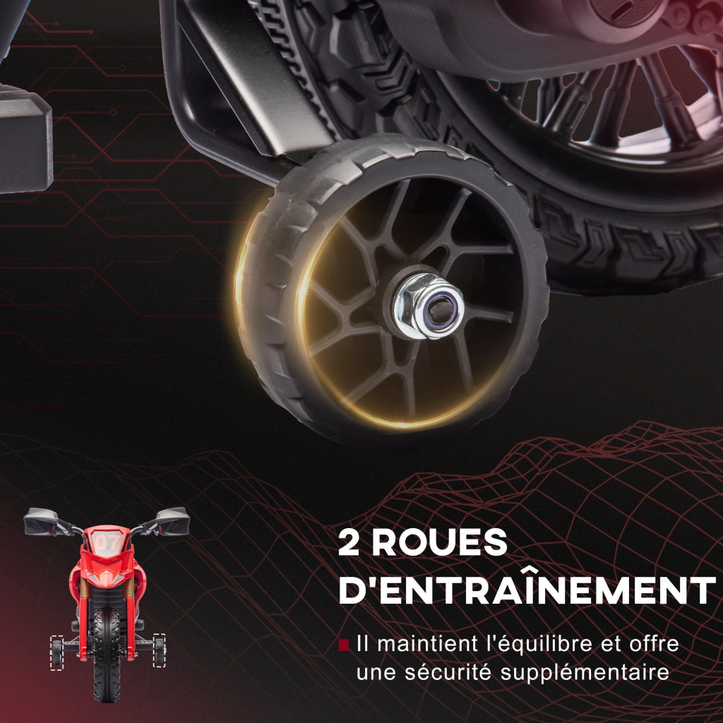 Moto elettrica per bambini 3-8 anni ¨C zephmum ¨C rosso, 6V, 30kg